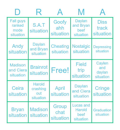 Promise land academy situation Bingo Card