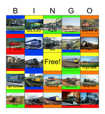 Railway Museums that the Children and I would like to celebrate Christmas one day Bingo Card
