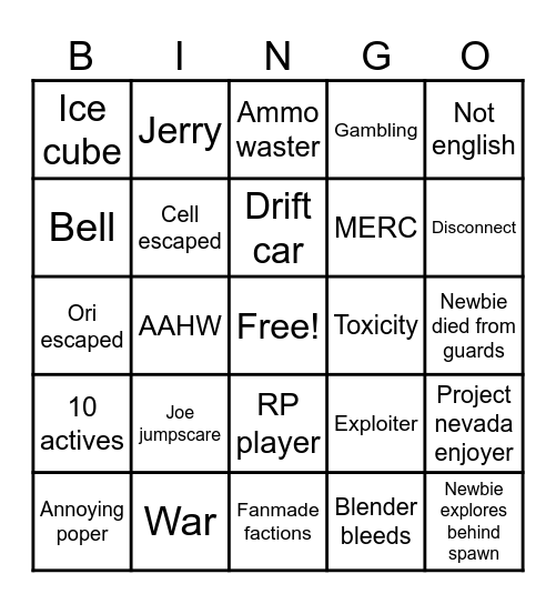 Madness Combat [Demo] Bingo Card