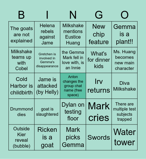 Anton B's Bingo Card