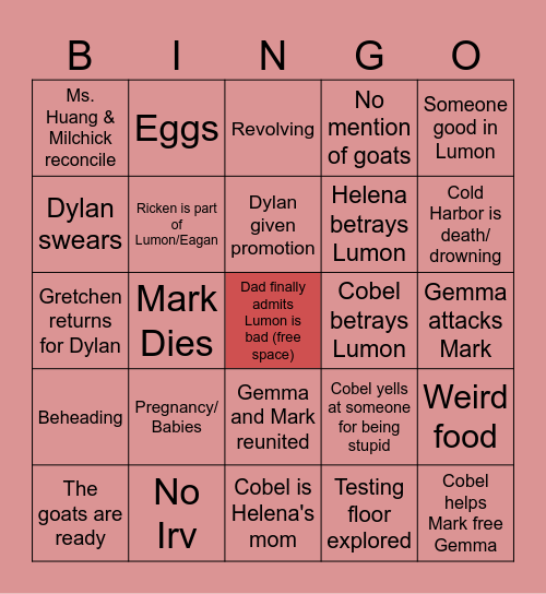 Russell B's Bingo Card