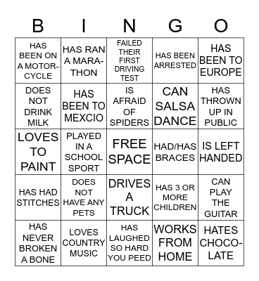 LeMaster Reunion  2016 Bingo Card