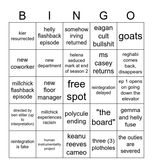severance season 3 bingo Card