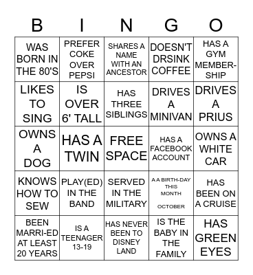 LeMaster Reunion  2016 Bingo Card