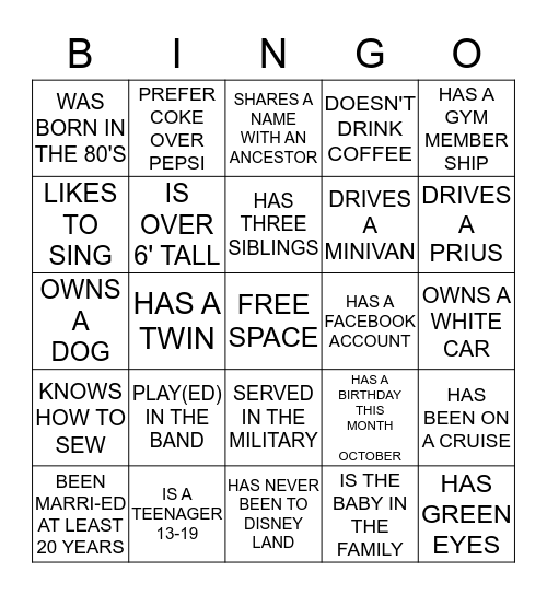 LeMaster Reunion  2016 Bingo Card