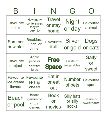 ISLAND '25 Bingo Card