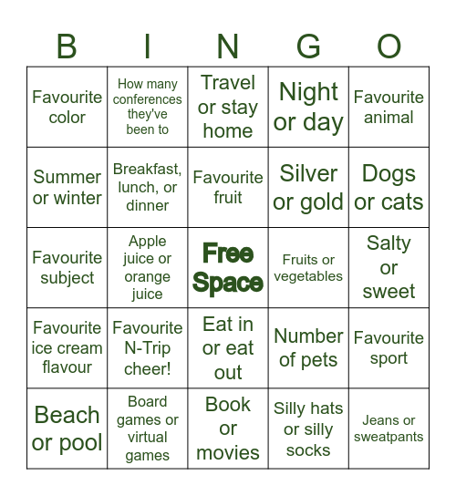 ISLAND '25 Bingo Card
