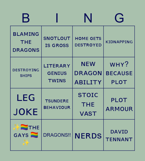 ᴅʀᴀɢᴏɴs ʙɪɴɢᴏ Bingo Card