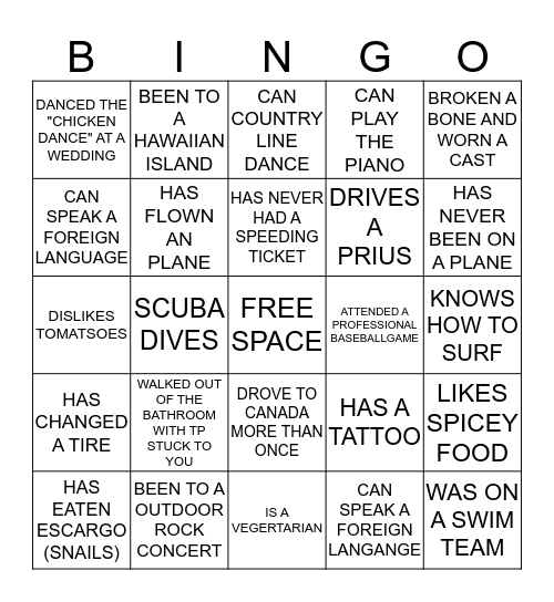 LeMaster Reunion  2016 Bingo Card