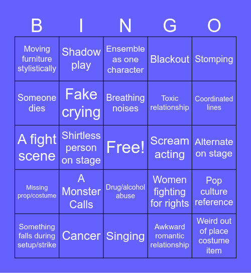 District OAP BINGO Card