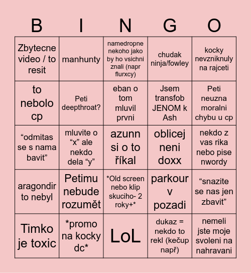 Peti bingo (eban) Bingo Card