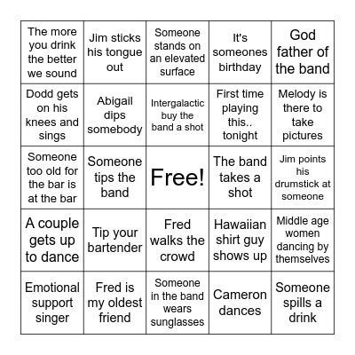 Bare Necessity Bingo Card