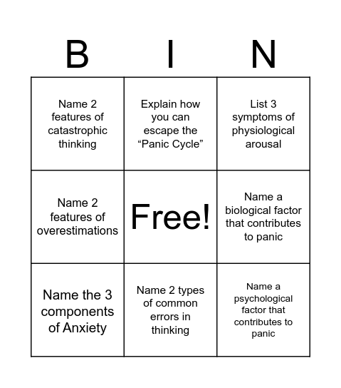 Bingo Board Bingo Card