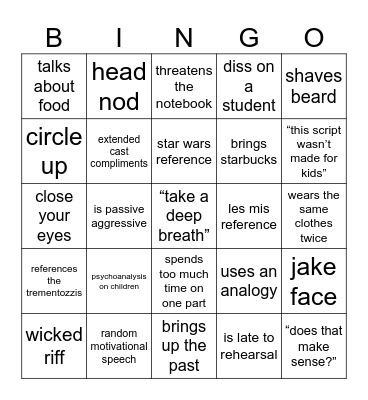 JAKE BINGO Card
