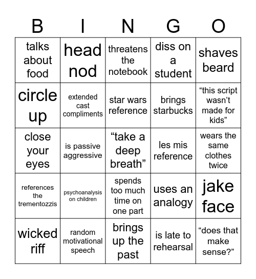 JAKE BINGO Card