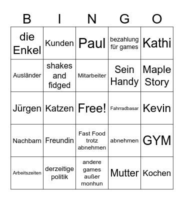 Firschke Bingo Card