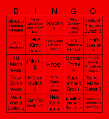 Switch 2 Direct Bingo Card