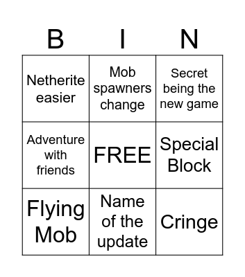 MCLIVE Bingo Card