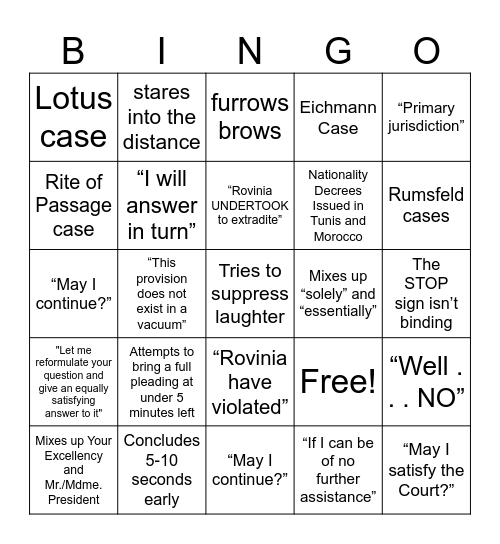 Brian Bingo Card