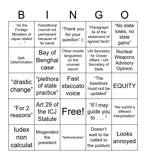 Brian Bingo Card