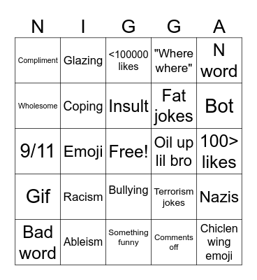 Ig comments Bingo Card
