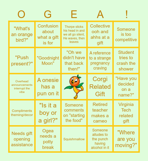 Baby Bingo Card