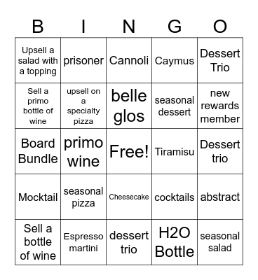 Server Bingo Card