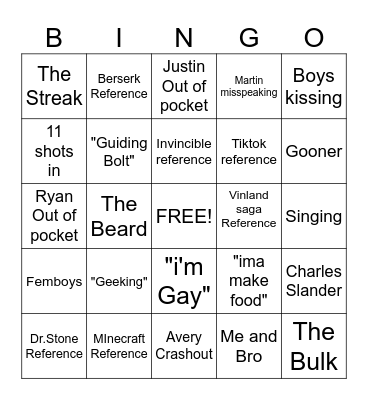 The Boys Bingo Card