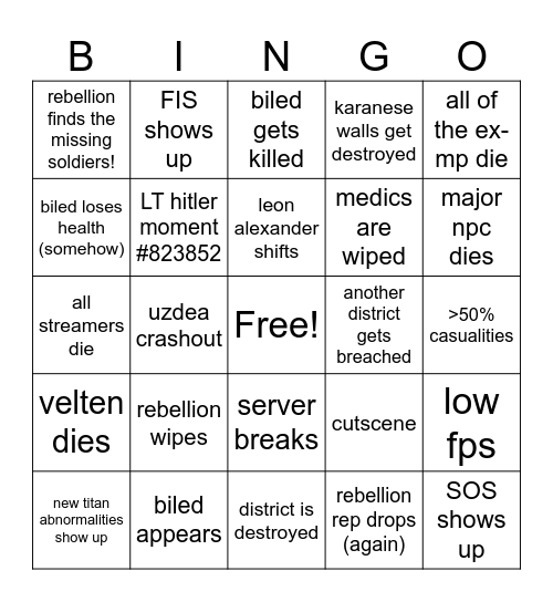 KARANESE PD BINGO! Bingo Card