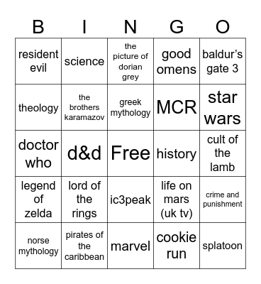 sam interest bingo Card