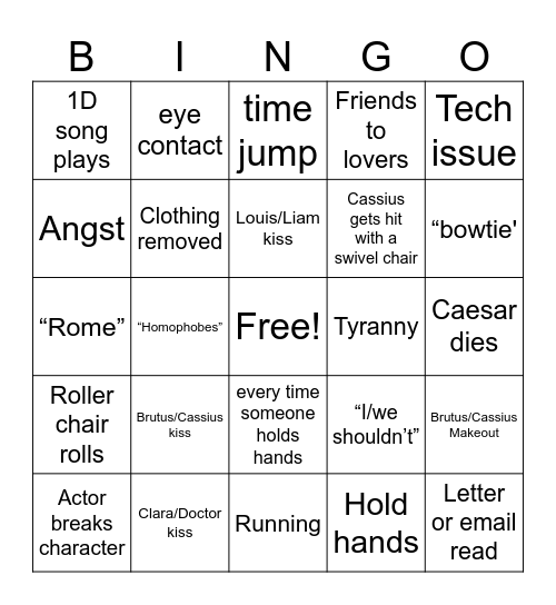 Fanfic Bingo Card