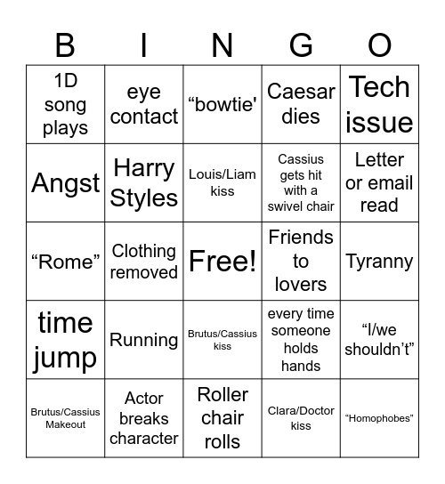 finfic Bingo Card