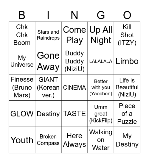 CINEMA BINGO Card