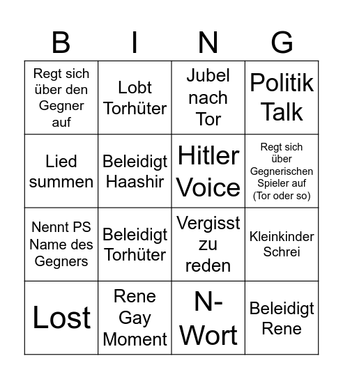 Rene WL Bingo Card