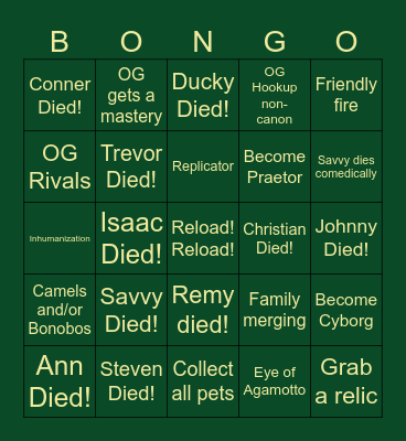 CVIP Anomaly Bingo Card