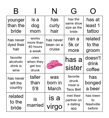 Bachelorette Bingo! Bingo Card