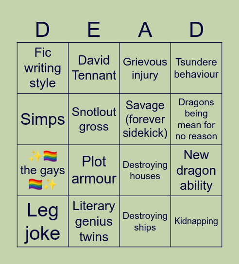 dragons bingo v2 EB Bingo Card
