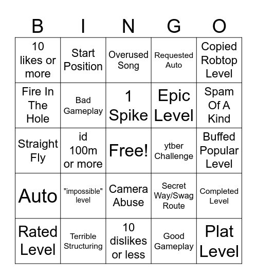 GD Random Tab Bingo Card