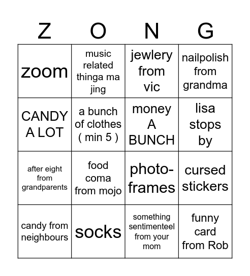 WHAT WILL HAPPEN ZOë BIRTHDAY 2025 Bingo Card