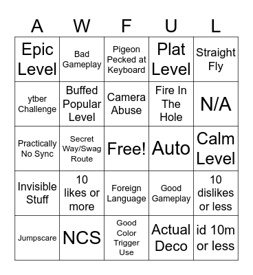 GD Random Tab Bingo Card