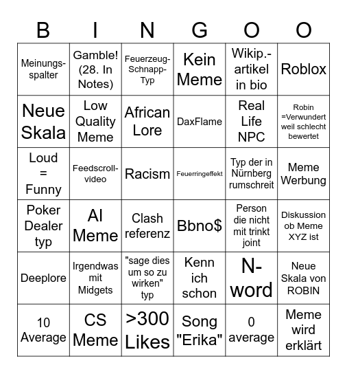 Frühschoppen Bingo Card