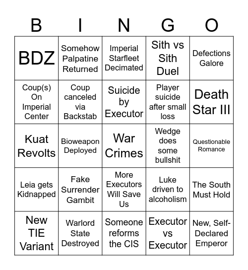 AoD Bingo Card