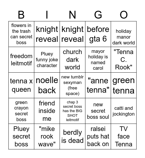 deltarune chapters 3-4 Bingo Card