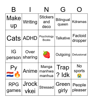 Ailen’s Bingo Card