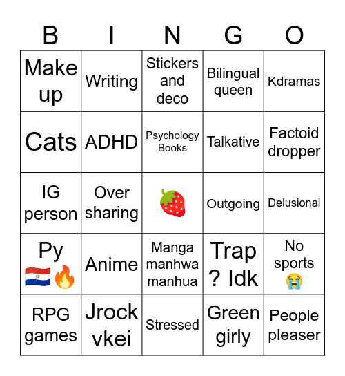 Ailen’s Bingo Card