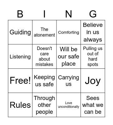 Love of God Bingo Card