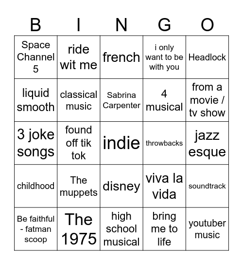 2024 rewind Bingo Card