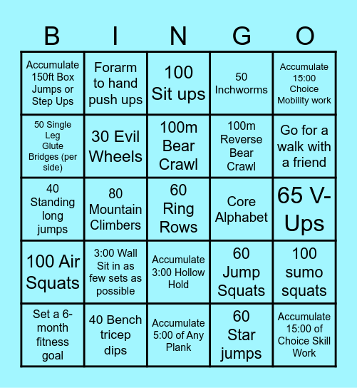 Bodyweight Bingo Card