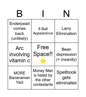 BS Prediction Bingo Card