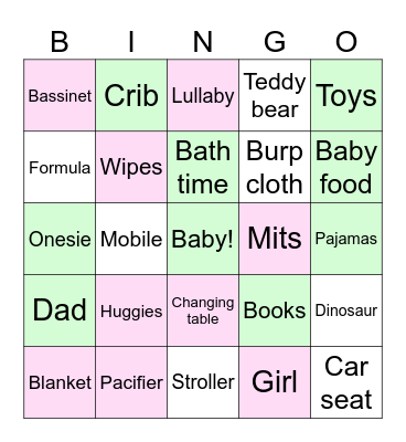 Baby bingo Card